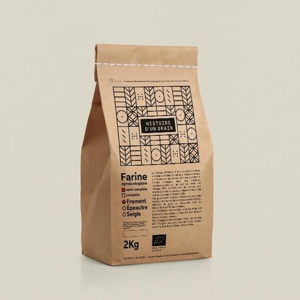 Sac de farine bio de 2 kg Histoire d'un grain
